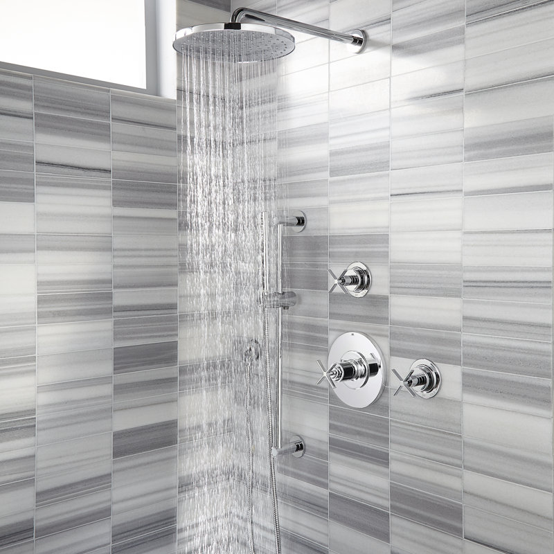 Contemporary 10 Inch Round Showerhead, Polished Nickel