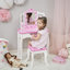 Ensemble de coiffeuse et tabouret de jeu Teamson Kids, chérie, blanc et rose