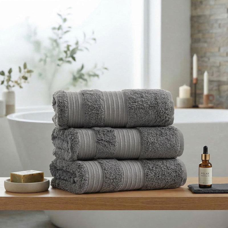 Premium Wash Towel, Anthracite, 11.8 x 19.7 inches | 60% Cotton / 40% Bamboo, 20.2 oz/sq yd | Soft, Absorbent & Durable, Machine Washable | Perfect for Spa, Home, or Gym Use, Gentle Cycle Recommended