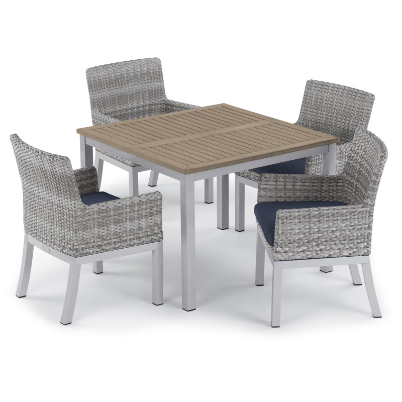 Travira Outdoor Square Dining Table, Tekwood Vintage, Flint