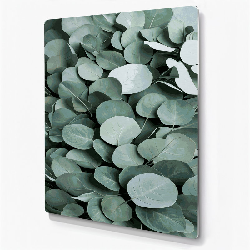Aquarelle botanique 42, art mural gris en métal, H 14 po x l 11 po