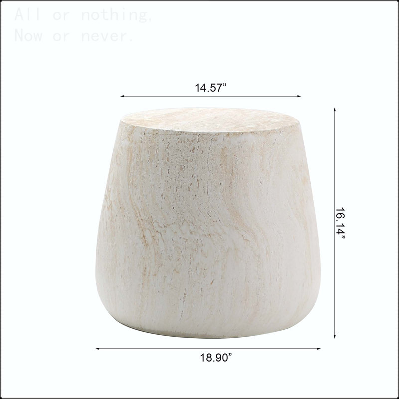 Table d'appoint fuselée en oxyde de magnésium Light Travertine