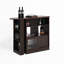 Walnut Bar Cabinet With 6 Storage Compartments And Rotating Shelf For Living Room Modern Style A Plate Stand