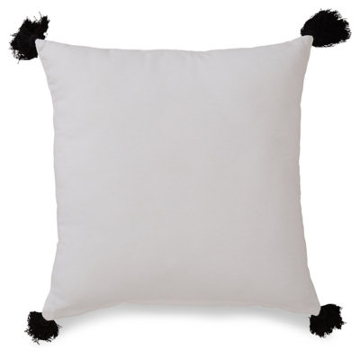 Mudderly 20" Black and White Cotton Throw Pillow