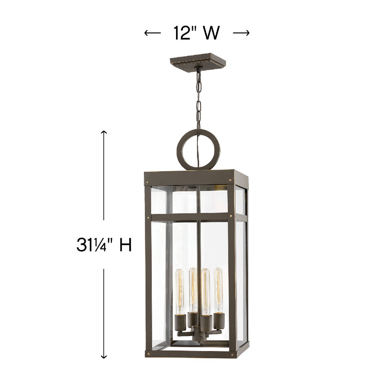 Porter 4-Light Outdoor Hanging lantern, Oil Rubbed Bronze