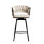De 2 tabourets de bar rotatifs à 360 °, coussins souples, structure en métal, élégants pour la cuisine, 2 chaises pivotantes noires et blanches, pieds, maison de luxe moderne et