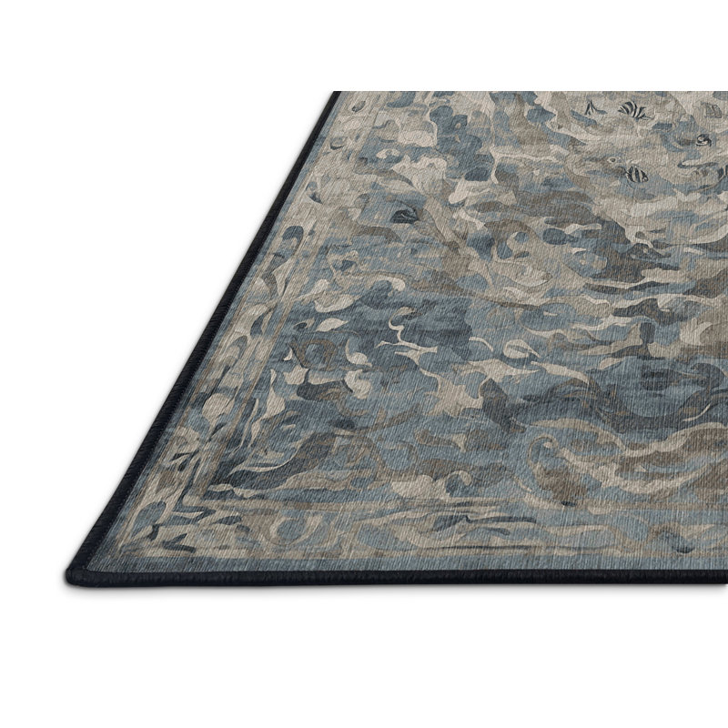 Machine Washable Gray Area Rug, Rectangle 8' x 12'