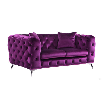 Atronia Purple Velvet Loveseat