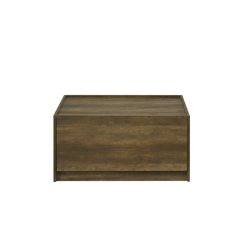 Table basse carrée 31,5 "à finition chêne avec 2 tiroirs de rangement | Idée cadeau
