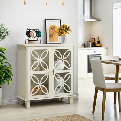 Buffet avec portes en verre trempé