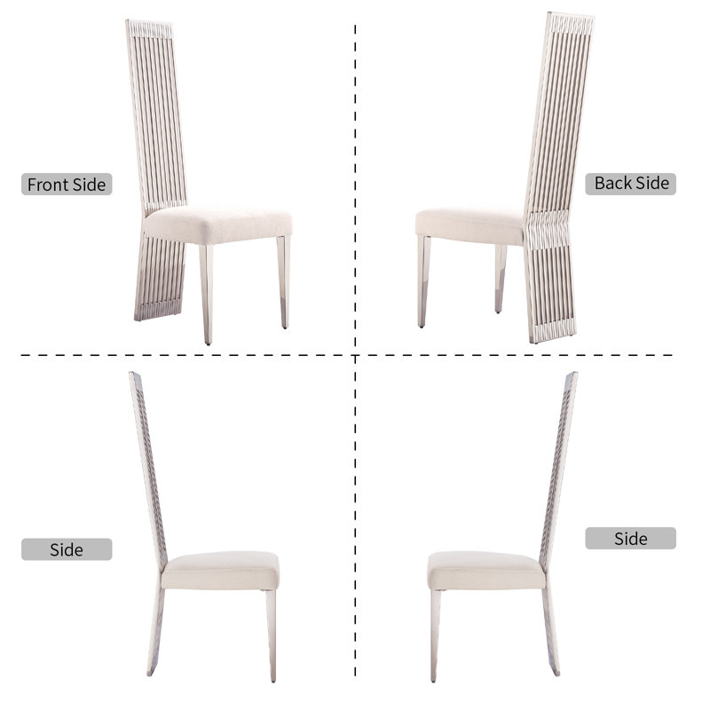 Chaise de salle à manger Hord Boucle, Argent