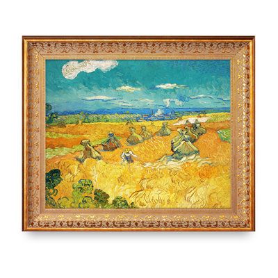 Wheat Fields with Reaper, Auvers par Vincent Van Gogh. Reproduction d'art classique The World, estampe numérique sur toile, 1,5 po