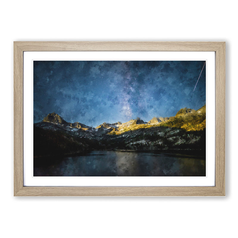 Milky Way Above Bishop California - Picture Frame Graphic Art, Oak Framed, 48cm H x 65cm W x 2cm D