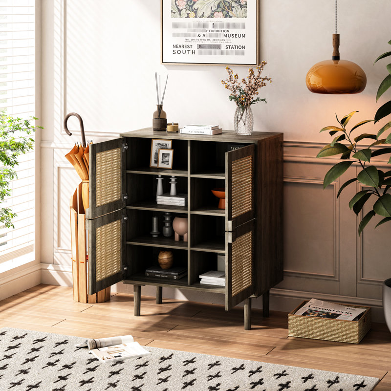 Armoire en maille à 4 portes pour documents de bureau à domicile - gris , Gestion des documents, Rangement fonctionnel, Décoration esthétique de chambre à coucher, Élégant