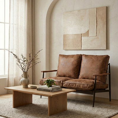 Fyre 2 Seater Faux Leather Loveseat