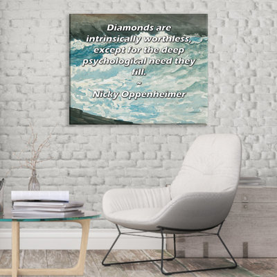 ArtsyQuotes Gallery Wrapped Canvas By Nicky Oppenheimer: "Diamonds are intrinsically worthless, except for the deep psychological need they fill."