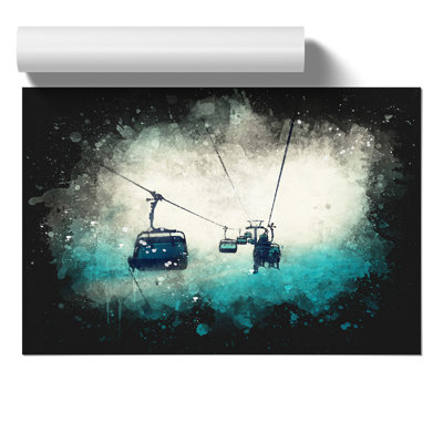 Ski Lift Paint Splash - Frameless Print
