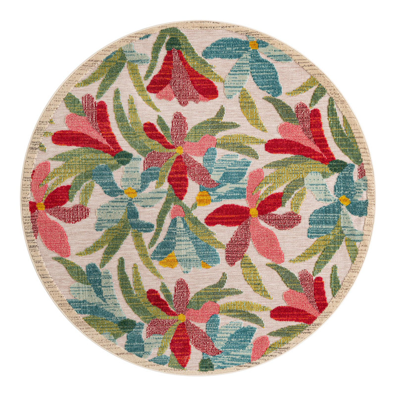 Wrought Studio Corniche Marelda Indoor/Outdoor Area Rug, Round 6'1"