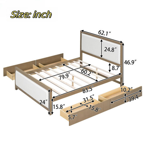 Latitude Run® Nahshunn Upholstered Platform Storage Bed | Wayfair