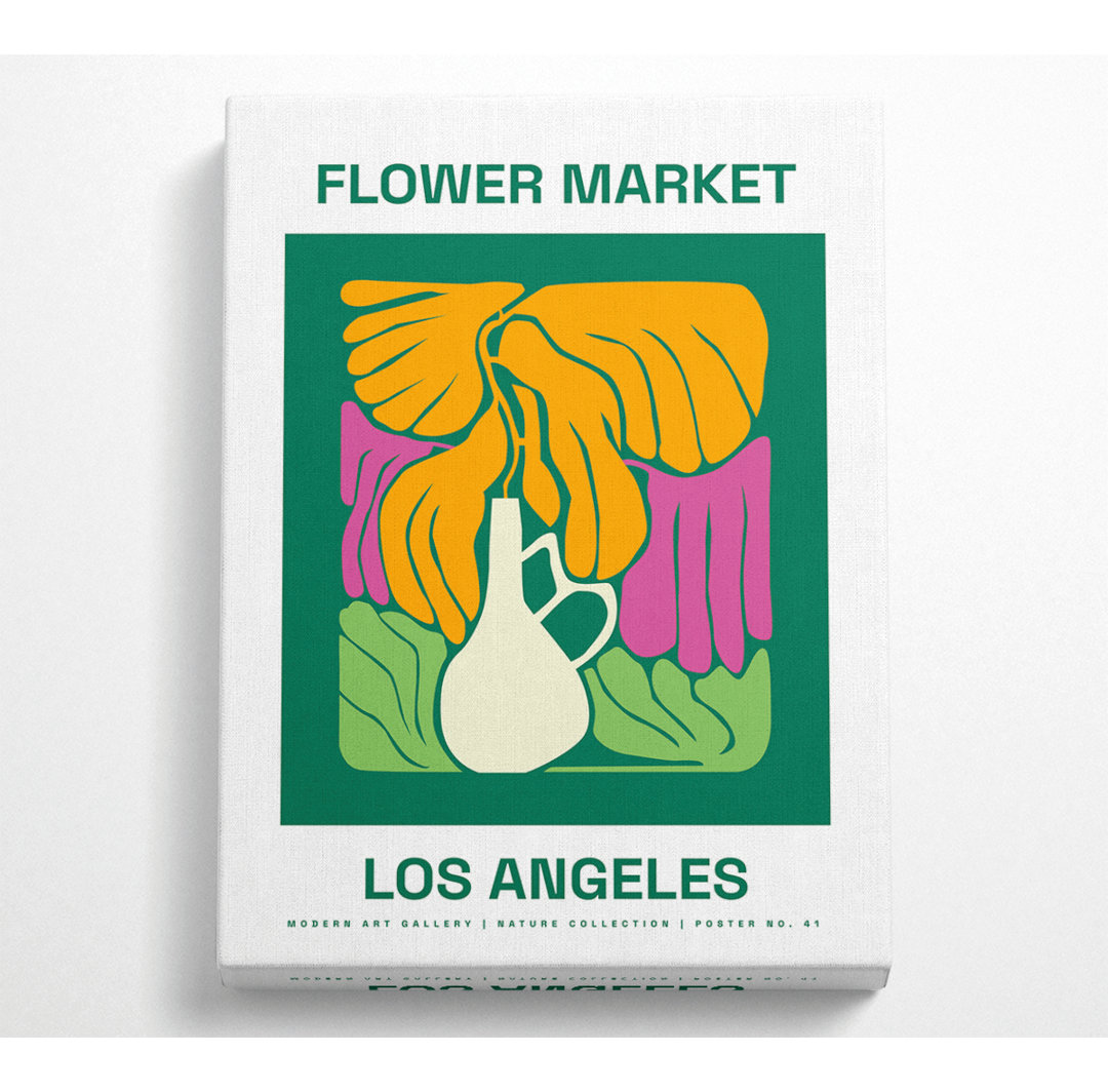 Blumenmarkt Los Angeles Canvas Kunstdruck