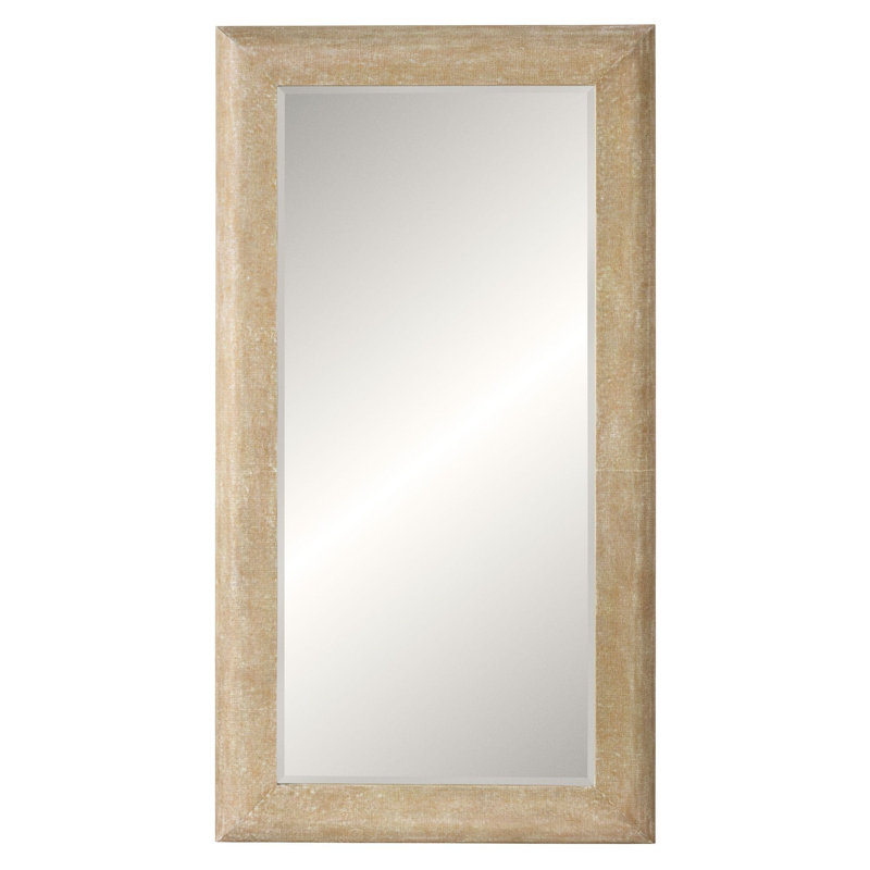 Citrine Rectangle Linen Beveled Mirror