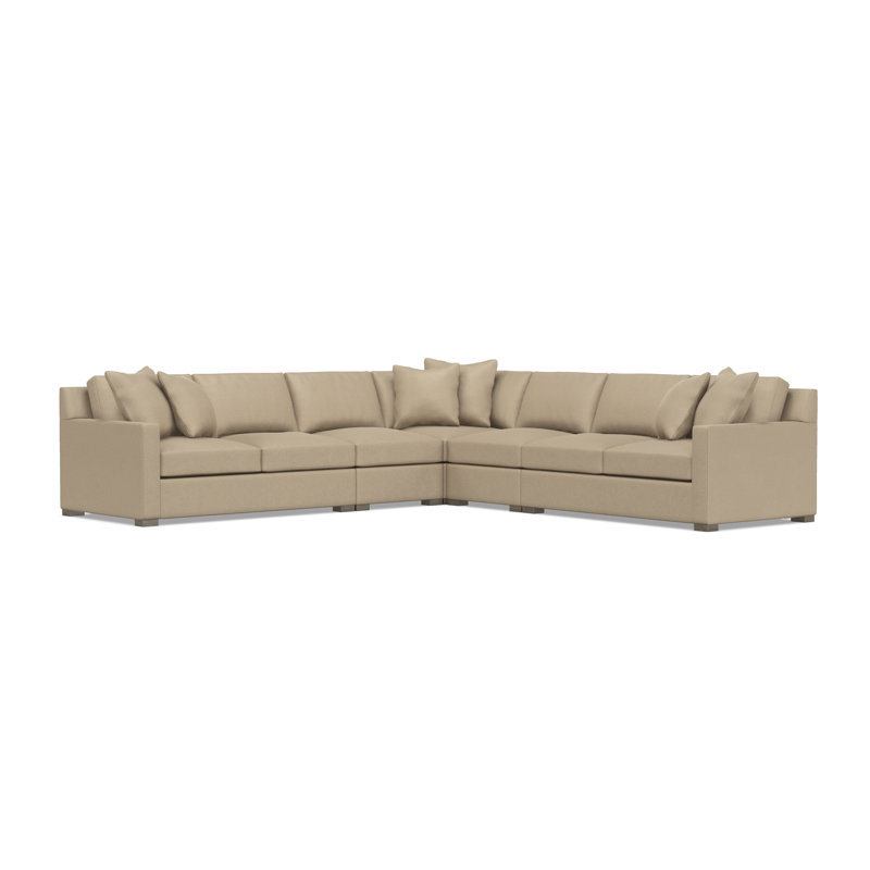 Bernhardt Kelsey 5-Piece Fabric Sectional, Beige Polyester