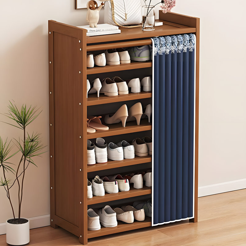 Étagère à chaussures multicouche avec 7 tablettes - Armoire de rangement pour chaussures peu encombrante pour la maison ou le dortoir