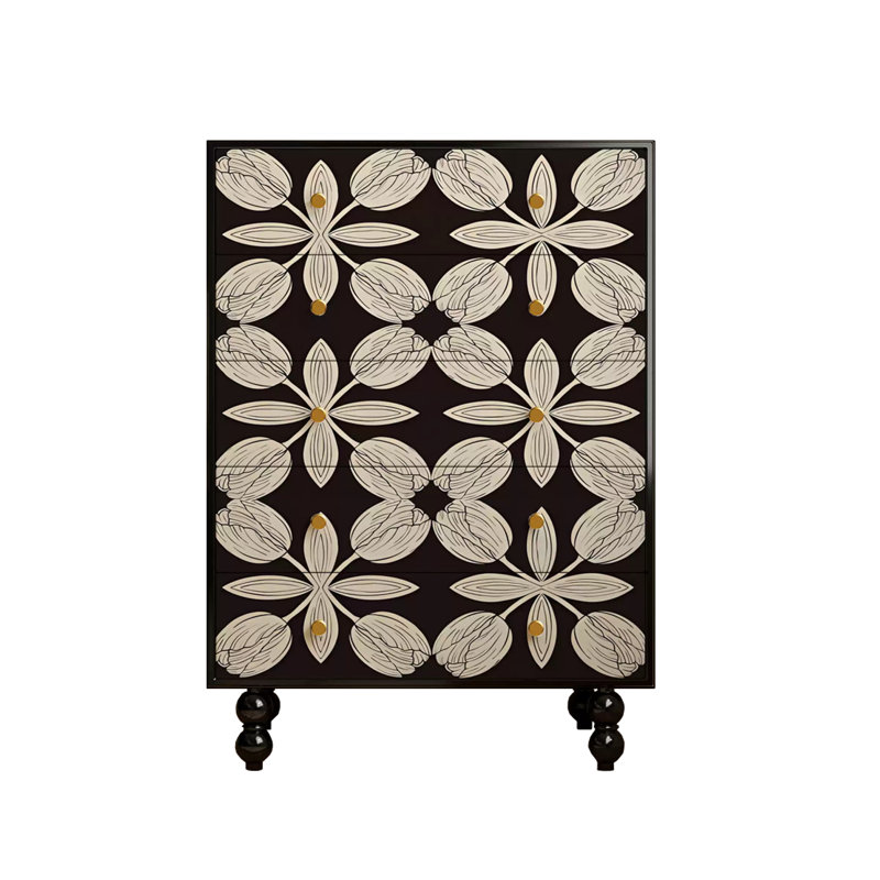 Commode d'appoint de rangement moderne à cinq tiroirs
