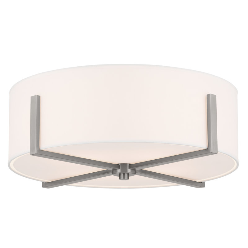Baryn Fabric Flush Mount, Classic Pewter