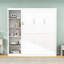 Lit escamotable en bois avec tablettes, conception pliable peu encombrante-1728178212-1728178211