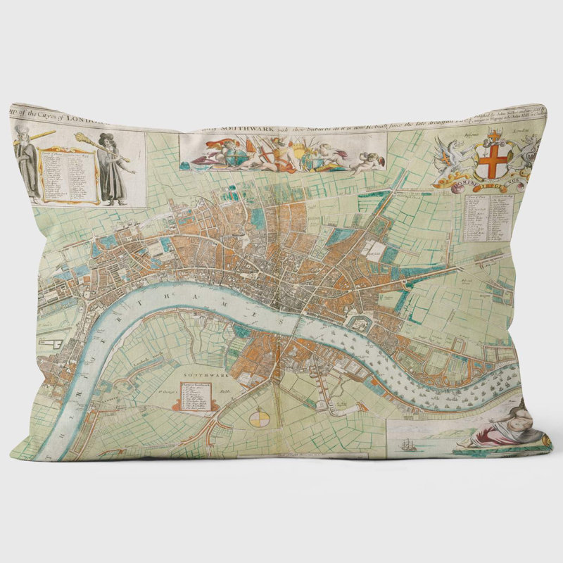 1680 London Map British Library Cushion