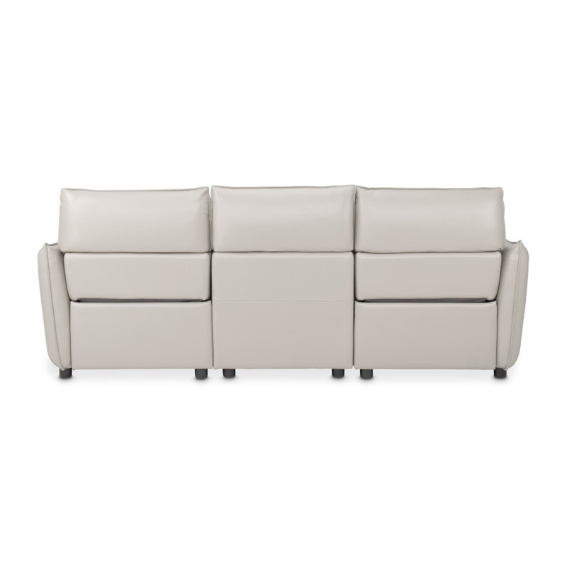 Mia Bella 94.5'' Recessed Arm Reclining Loveseat, Light Gray