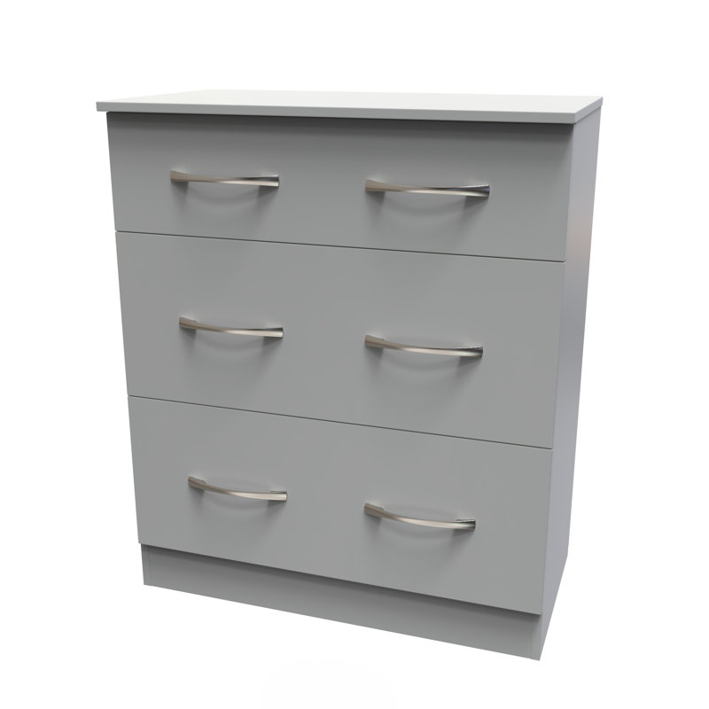 Fully Assembled Alinuswe 3 - Drawer Chest of Drawers, Dusk Grey