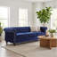 Canapé Chesterfield 3 places en velours bleu