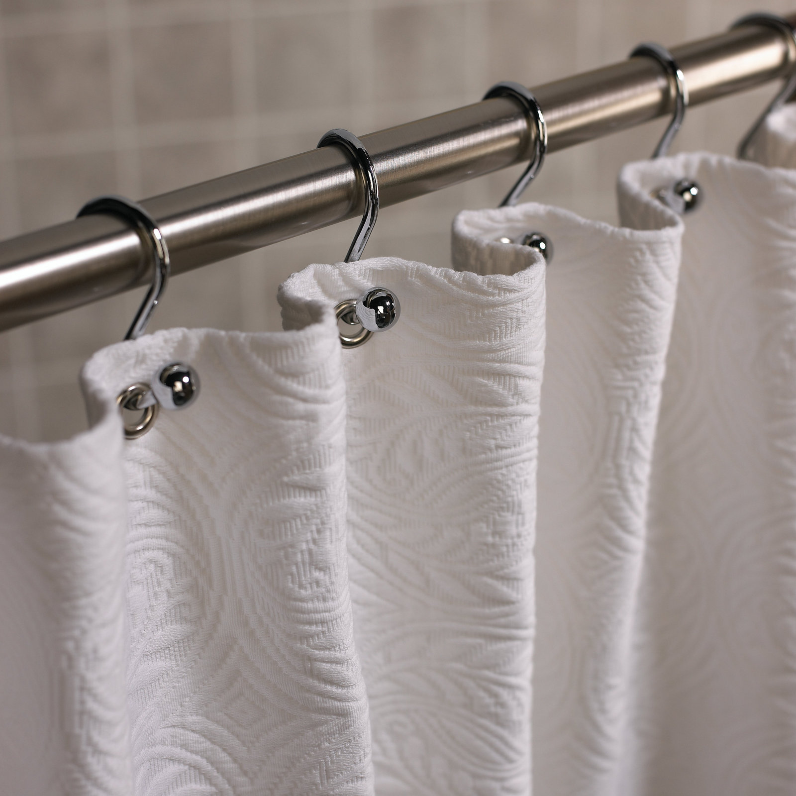 Vienna Cotton Shower Curtain, Ecru