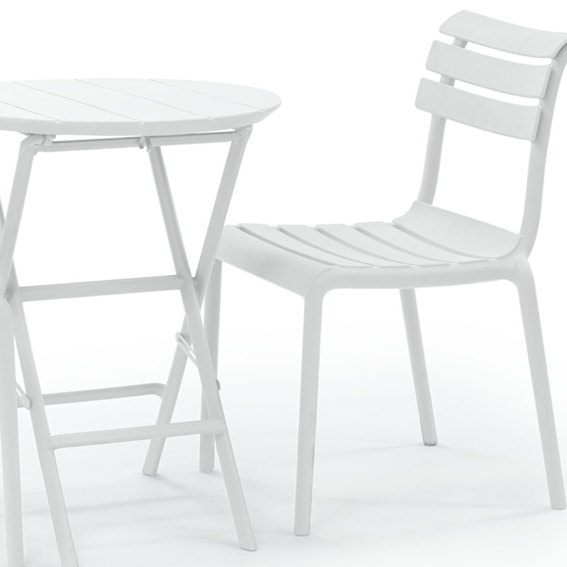 Ensemble bistro rond 2 personnes Centerville, Blanc