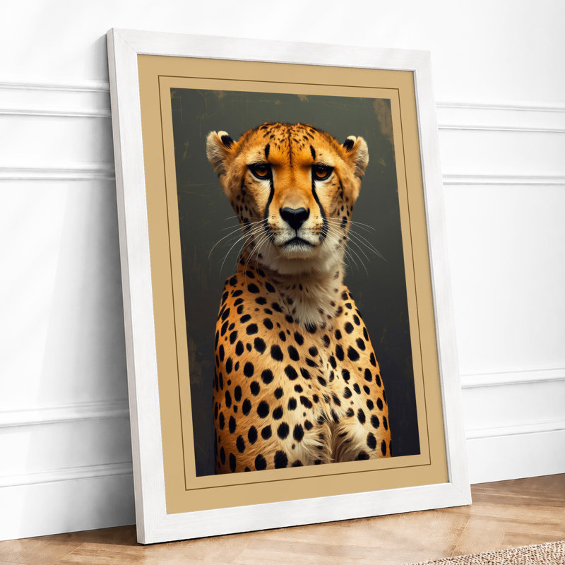 Cheetah Portrait Realism - Print, A4 - 29.7 x 21.0 cm, White
