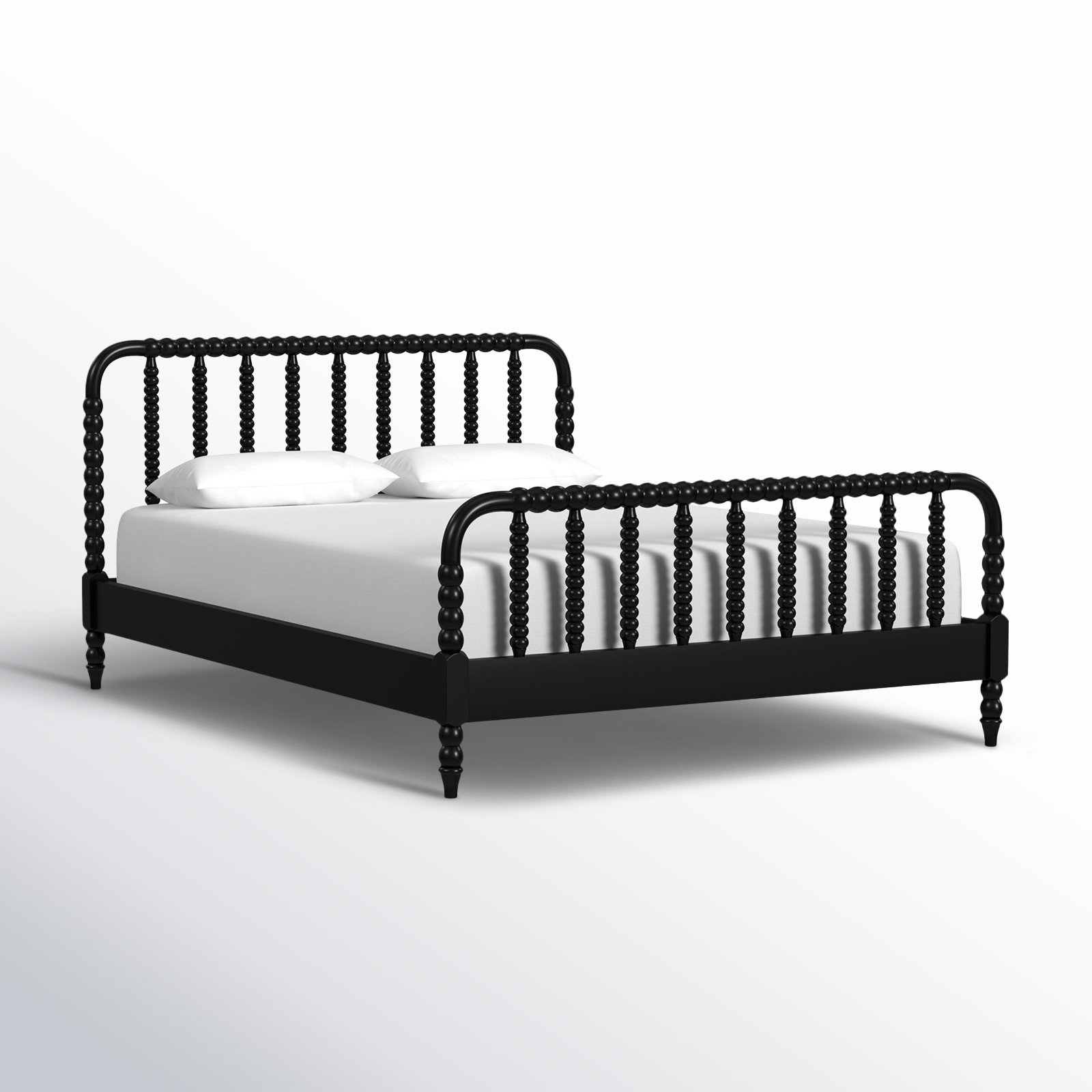 Benbrook Wood Spindle Bed, Black, Queen