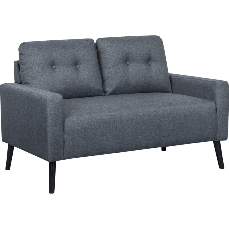 Causeuse avec accoudoirs carrés de 55 po Ratcliffe, Gris foncé