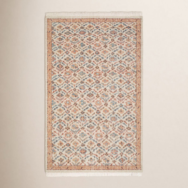 Maeve Hand Knotted Wool Trellis Rug, Rectangle 3' x 5'