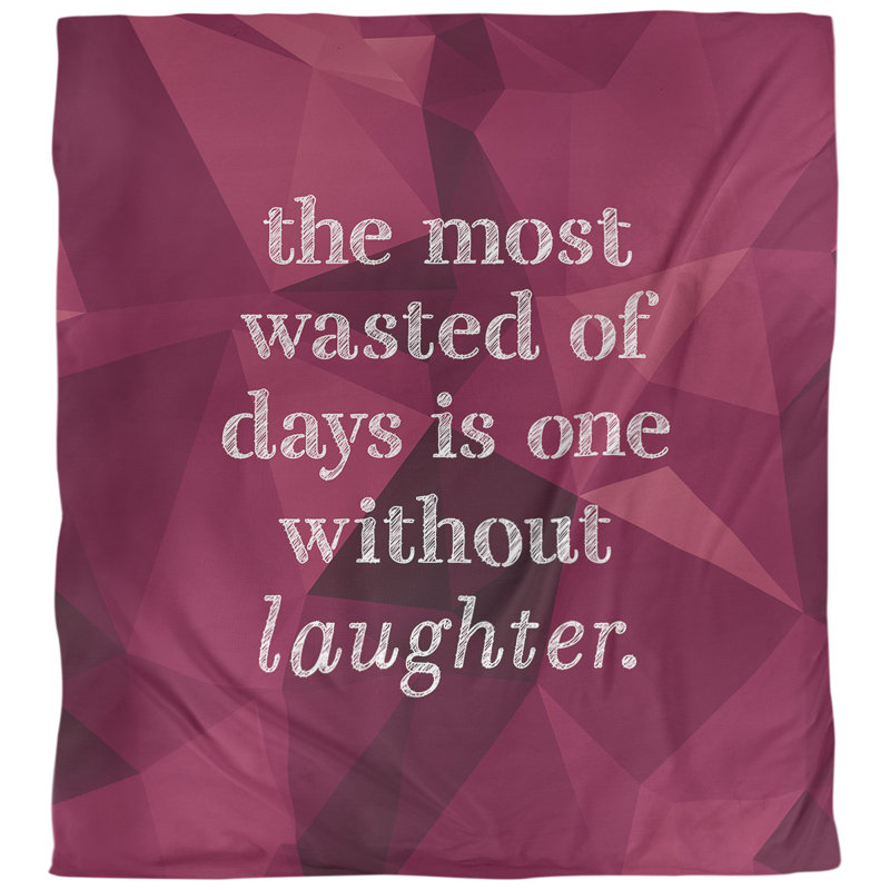 Housse de couette simple avec citation inspiration de rire, Spinelle, Housse de couette pour grand lit