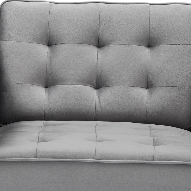 Adelheide Velvet Club Chair, Gray