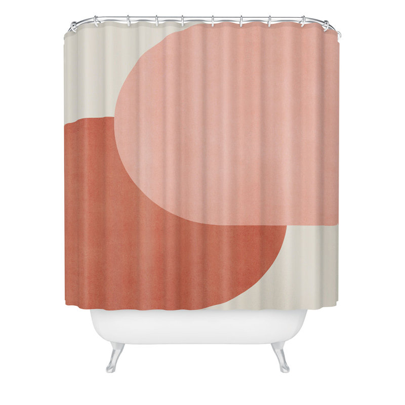 Rideau de douche Ninola Design, Rose / rose foncé abstrait