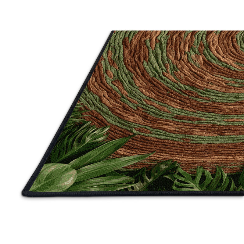 Tapis brun lavable à la machine, Rectangle 2 pi x 4 pi