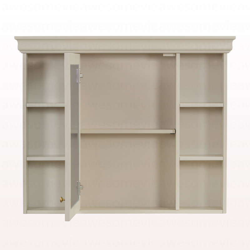 Meuble-lavabo de 36 po avec armoire à pharmacie, armoire à miroir moderne avec tablette réglable, armoire de rangement pour salle de bain à 4 tiroirs, armoire de rangement avec cadre en bois massif