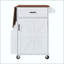 Îlot de cuisine de style campagnard de 100 cm avec abattant, rangement et chariot à roulettes-1837919521