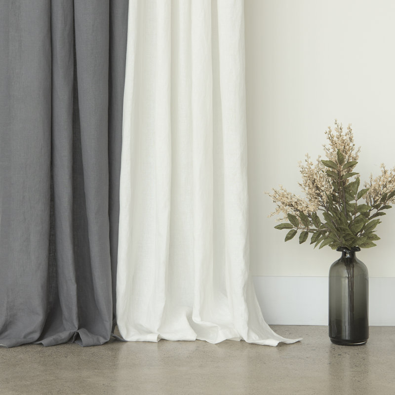 Abelia Semi Sheer Curtain, Dark Gray
