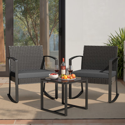2 - Person 16" Long Bistro Outdoor Rocker Set