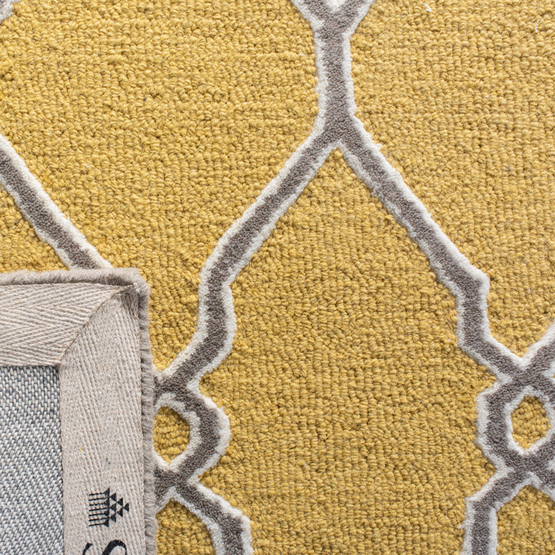 Cannen Hand Tufted Wool Geometric Rug, Rectangle 4' x 6'