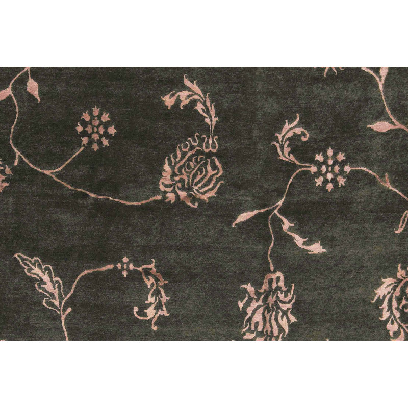 Hand-Knotted High-Quality Black Area Rug